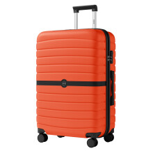 ABS+PC 28-Inch Striped Design with Colour-Block Details Carry-On Cabin Suitcase - Orange And Black