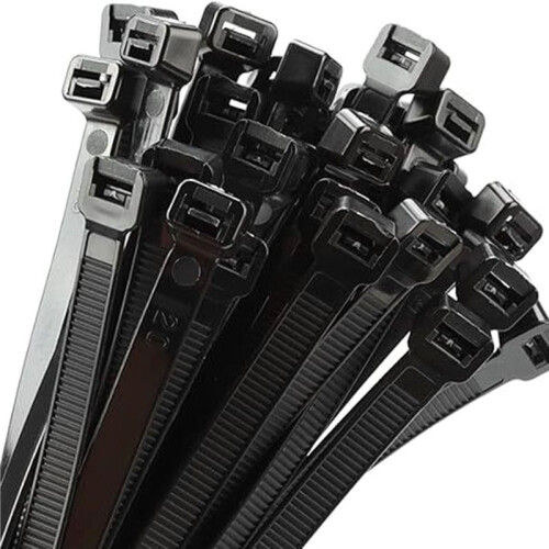 Self-Locking Nylon Tie 100 PCS Black Cable Tie Fastening Ring Cable Tie Zip Wraps Strap Nylon Cable Tie Set 2