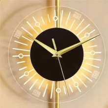 Applique Murale LED Design Nordique Moderne, Décoration D'Arrière-Plan Innovante, Applique Murale LED en Métal et Fer, Horloge Dorée