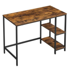Bureau table informatique table d’etude avec etagere à 2 niveaux à gauche ou à droite pour bureau salon cadre en metal style indus