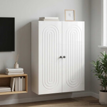 vidaXL Wall-Mounted Cabinet High Gloss White 66 x 34.5 x 90 cm