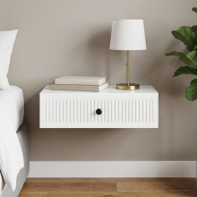 vidaXL Wall-Mounted Side Table High Gloss White 59 x 34.5 x 17 cm