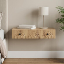 vidaXL Wall-Mounted Side Table Artisan Oak 87.5 x 34.5 x 17 cm
