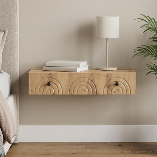 VidaXL vidaXL Wall-Mounted Side Table Artisan Oak 87.5 x 34.5 x 17 cm
