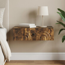 vidaXL Wall-Mounted Side Table Smoked Oak 59 x 34.5 x 17 cm