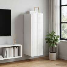 vidaXL Wall-Mounted Cabinet High Gloss White 33 x 34.5 x 94 cm