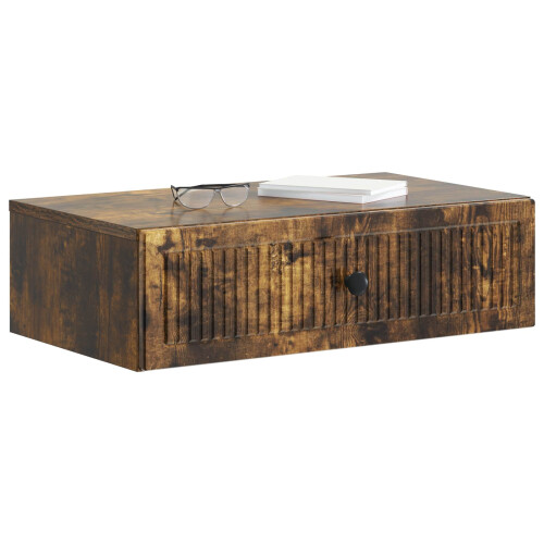VidaXL vidaXL Wall-Mounted Side Table Smoked Oak 59 x 34.5 x 17 cm 2