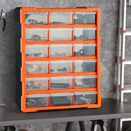 18 Multi-Drawer Parts Storage Cabinet Unit Tool Organizer Box 2