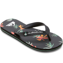 (2.5 UK, Black/Orange/Green) Quiksilver Kids Molokai Art Summer Beach Pool Sandals Thongs Flip Flops