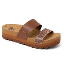 (UK 7, Brown/Leopard) Reef Womens Cushion Vista Hi Summer Holiday Sliders Slides Sandals