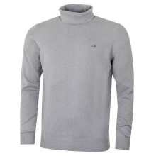 (XL, Silver Marl) Calvin Klein Mens 2026 CK Roll Neck Rib Knit Durable Sweater