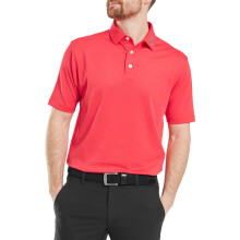 (L, Hibiscus) Footjoy Mens ProDry Pique Short Sleeve Athletic Light Golf Polo Shirt