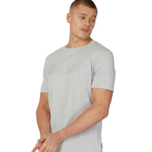 (M, Frost Grey) Bench Mens Worsley Casual Crew Neck Cotton Rubberised Logo T-Shirt Top Tee