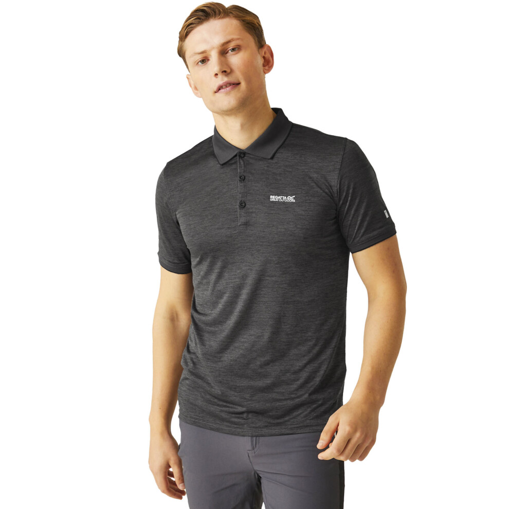 Regatta (M, Ash) Mens Remex Ii Jersey Quick Dry Short Sleeve Polo Shirt Top
