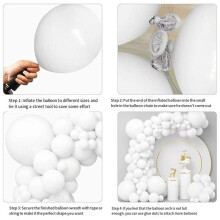 Kit D'Arche de Ballons Blancs, Fournitures de Couronne de Ballons en Latex Blanc