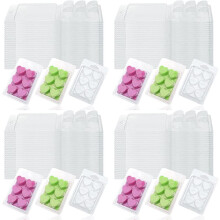 120 Packs Wax Melt Clamshells Mallen,Wax Melt Clamshells Wax Melt Love Heart Tray Containers voor Wickless Wax Melt Candles