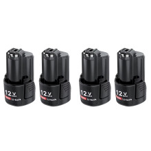 4x High-Capacity 4000mAh Li-Ion Battery for 12V/10.8V - Compatible with BAT411, BAT412, BAT413 Series