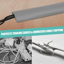 Floor Cord Cover Cable Cavity Self Adhesive Cord Hider Floor 10FT Floor Cable Management Power Cord Protector Gray