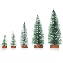 Christmas Tree Small Pine Trees the Wooden Base Home Desktop Decoration