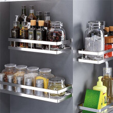 Wall-Mounted Multi-Storey Kitchen Shelf Detachable Storage Rack for Seasoning Products Punch-Free Shelf
