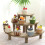 3-Layer Wooden Cupcake Rack Layered Cupcake Display Rack Semi-Circular Dessert Cake Rack 4