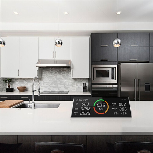 Air Quality Monitor,Testing Carbon Dioxide Detector,Indoor CO2,TVOC,PM2.5,PM1.0,Temperature,Humidity& Display