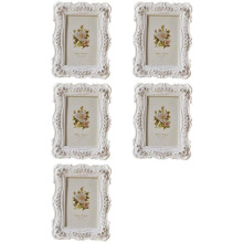 5pièces 6 Pouces Rétro Blanc Cadre Photo Affichage Photo Cadre Photo Affiche Décoration de la Maison Tenture Murale Cadre Photo