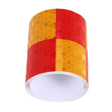 5st 1M Reflecterende Veiligheidswaarschuwing Conspicuity Tapesticker, Rood+Geel