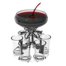 3X Party Drink Dispenser with 18 Shot Glasses Set - Acrylic Touchless Liquor Dispenser for Beverage Cider Cocktail