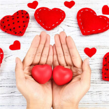 60 Palline Antistress un Forma di Cuore Rosso per San-, Palline Antistress per Ricompensa Carnevale Scolastico, Riempitivi per Sacchetti