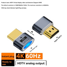 5X Virtual HDTV 4K Display Headless Display Adapter Supports 1080P@60Hz/120Hz Maximum Resolution 4K@60Hz