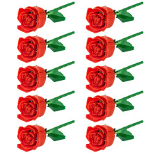Romantischer Rosenstrauß, Bausteine, Ewiges Modell, Zusammengebaute Pflanze, Heimdekoration, Muttertag, Geburtstag, R-Geschenk, Rot