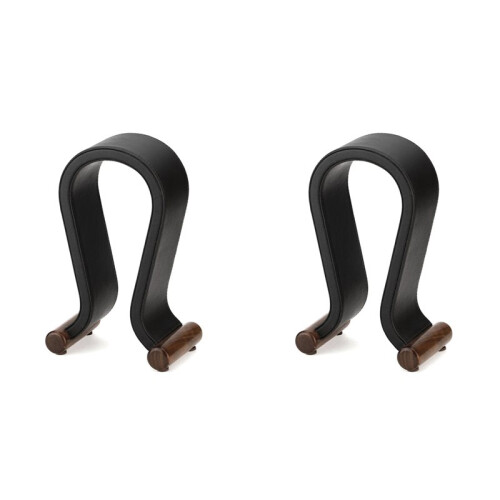 2X U Shape Leather Headphone Holder Tabletop Support Headset Display Stand for PC Gaming Earbuds Shelf Hanger,Black