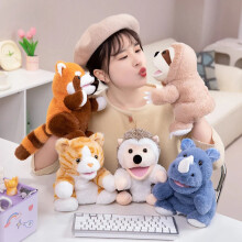 (horse, 25cm) Cartoon Animal Hand Puppet Parent-child Game Doll Husky Fox Bear Dog Pig Tiger Lion Appease Toys Birthday Gifts For Children