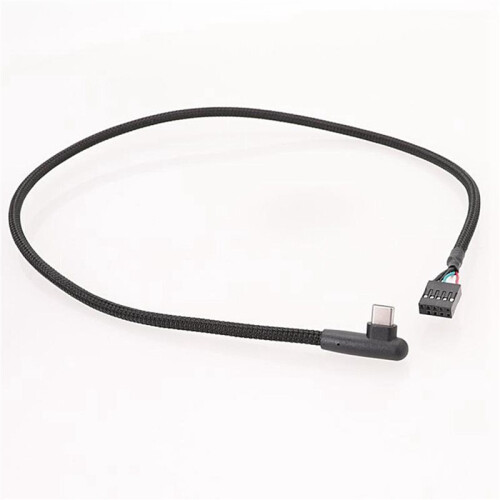2Pcs USB 9Pin to Type C Cable for Computer Motherboard Anti Shielding Mesh  Enhances Stability and Speed 60CM