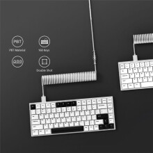 168-Key Set Dual Color Key Caps High Content PBT Wear Keycaps Set Cap for Mechanical Keyboard White