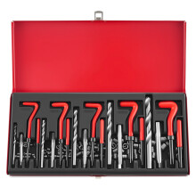 Metric Thread Repair Kit 131pcs, HSS Wire Thread Inserts Set with Taps & Drill Bits for M5 M6 M8 M10 M12 - Repair Stripped Bolts