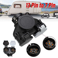 Camperva Caravan RV Towbar Adapter Trailer Adapter Plug Socket Converter 13 Pin to 7 Pin N&S Trailer Plug