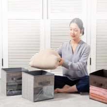 Fabric Storage Box Transparent Storage Box for Closet Foldable Storage Box C