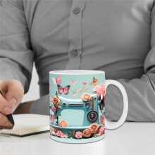 3D Naaimachine Geschilderde Mok Koffiemok Creatieve Thee Melk Mokken Water Cup Verjaardag Kerstcadeaus voor Naaien Lover A