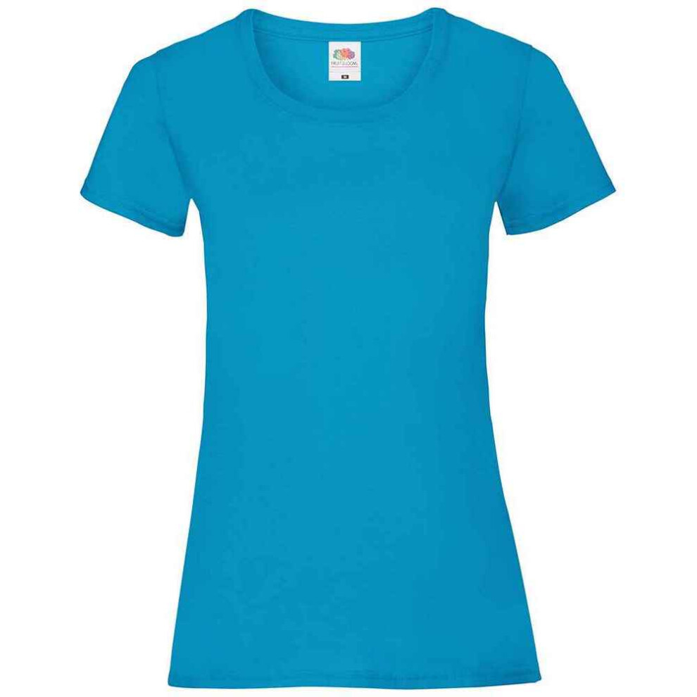 Fruit Of The Loom (8 Uk, Azure Blue) Womens/Ladies Valueweight Heather Lady Fit T-Shirt