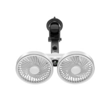 Portable Dual USB Fan 360 Rotatable Car Cooling Fan with Suction Cup for Car Windshield