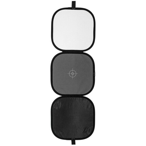 Two Sides Trifold Reflector Foldable Disc Hand Hold Gray/White Balance Card Light Diffuser 3in1 Focus Board