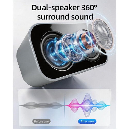 1 Set Computer Speakers for PC, 2x3W USB Powered Small Stereo Speakers with 3.5mm Aux, Volume Control, Plug and