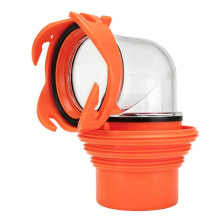 Transparante Rioolslangbocht voor Campers met 4-in-1 Adapter - Voorzien van een 360 Graden Draaibare Aansluiting en Ingebouwde Pakking