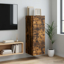 vidaXL Wall-Mounted Cabinet Smoked Oak 33 x 34.5 x 90 cm