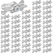 48 Juegos de Clips Metálicos Empotrados con Tornillos, 1-11/16 X 3/4 Pulgadas, Sujetadores de Botón de Media Vuelta para Ventanas de Tormenta,