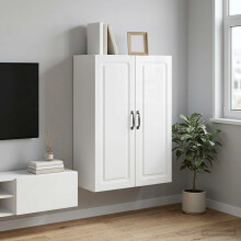 vidaXL Wall-Mounted Cabinet High Gloss White 66 x 34.5 x 90 cm