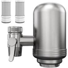 Filtre à Eau pour Robinet, Réduit le Chlore. Filtre à Robinet en Acier Inoxydable 304 avec Filtration en 5 Étapes pour une Eau Propre