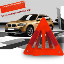 2X Tragbares Auto-Auto-Reflektierendes Verkehrswarnschild-Dreieck, Faltbar, Solides Standstativ, für Den Straßennotfall